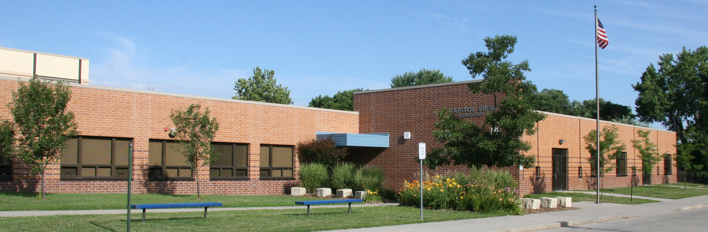 Brubaker school building and signage